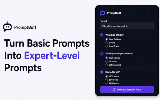 PromptBuff - #1 AI Prompt Enhancer & Copilot :: AI Prompt Enhancer & Optimizer for ChatGPT, Claude, and Gemini. Improve prompts and get better AI responses in one click.