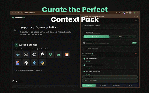 ContextCove — AI Context Curator :: Clip, curate, and export the perfect context pack for your AI tools. Works on any documentation site.