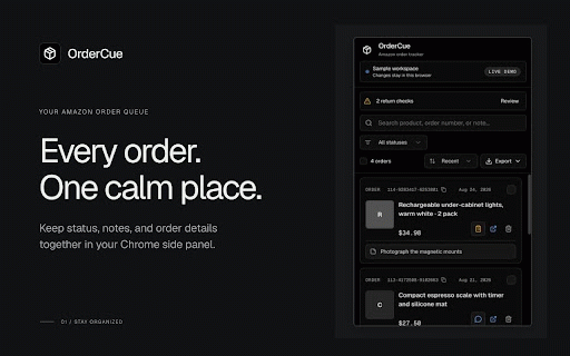 OrderCue :: Manage and track your Amazon orders