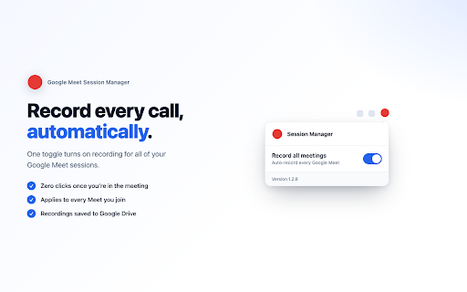 Google Meet Session Manager :: Manage google meet meetings and save the recordings to drive