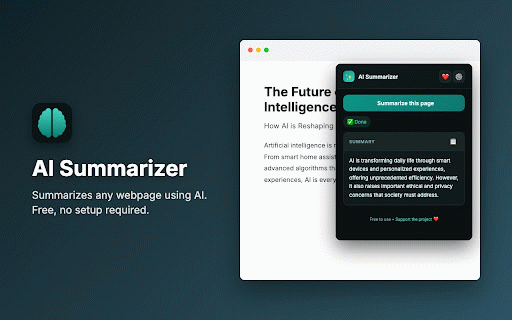 AI Summarizer :: Summarizes any webpage using AI. Free, no setup required.