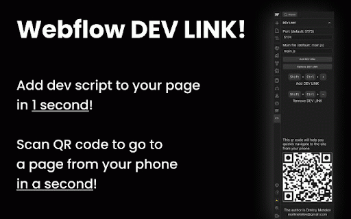 Webflow DEV LINK :: Dev link for webflow. Hope this saves you some time!