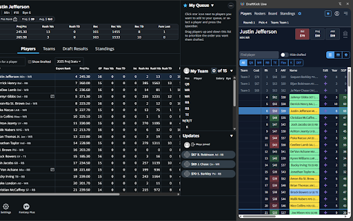 DraftKick Live :: Take control of your draft with the world's most powerful fantasy draft assistant!
UPDATED FOR FANTASY BASEBALL 2026!
Stop…
