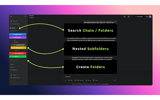 Gemini-Folders - Advanced Chat Organizer :: Gemini with Folders, Search, Prompts Manager, and more.