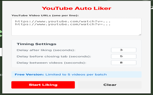 YouTube Auto Liker :: Automatically like YouTube videos with batch processing