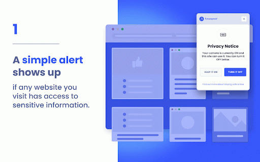 Secure & Private Browsing by Futureproof :: Know when any site uses your camera, microphone, location, or sends notifications — and change access without leaving the page.