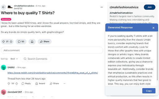 AI Marketing Helper :: Generate marketing responses using AI for any website