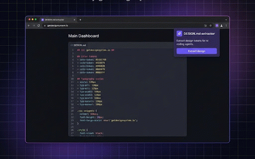 DESIGN.md extractor by getdesignsystem.io :: Extract design systems from any website. Get tokens for Claude, Cursor, and other AI coding agents.