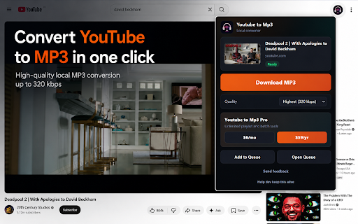 YouTube to MP3 Converter :: Convert YouTube videos to MP3. Build queues, import playlists, and batch download audio locally.