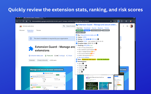 Chrome-Stats - Extension Analyzer :: Access stats, ranking, and risk scores on browser extensions.