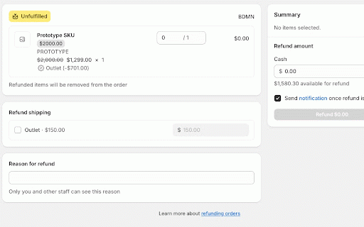 Blu Dot Shopify Admin Extension :: An extension to customize Shopify admin display.