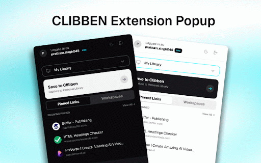 Clibben :: Bookmark manager with instant search, auto-categorisation, and keyboard shortcuts. Save links without leaving your current tab.
