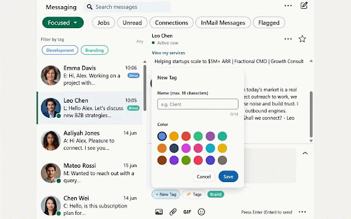 LD ChatTags :: Personal tag system for LinkedIn Messaging