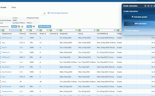 Focus Grade Calculator :: Secure floating grade calculator for Focus gradebook with enhanced privacy protection.