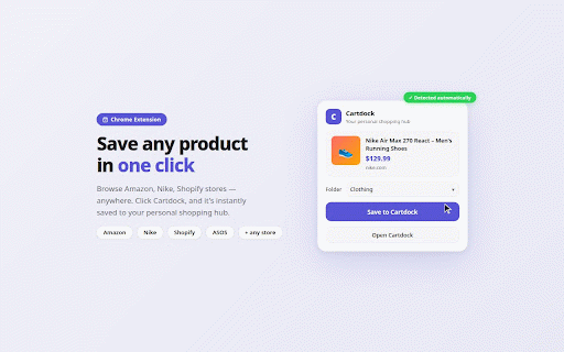 Cartdock :: Your personal shopping hub. Save products from any store with one click.