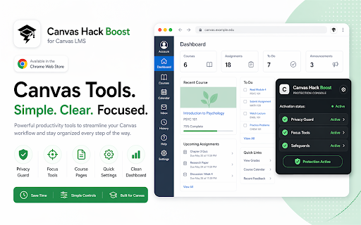 Canvas Hack Boost :: Cheat on quizzes easily, and maintain a low-profile on all Canvas tests.