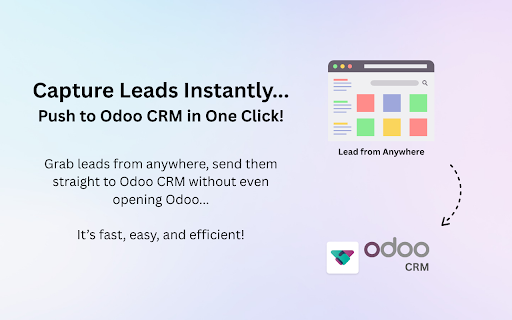 Odoo CRM :: This extension allows you to directly create leads in any Odoo instance. Please note that this is the beta version.