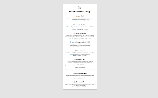 Instant Screenshot + Copy :: Capture full-page or custom area screenshots and save or copy them instantly. Fast, flexible, and private.