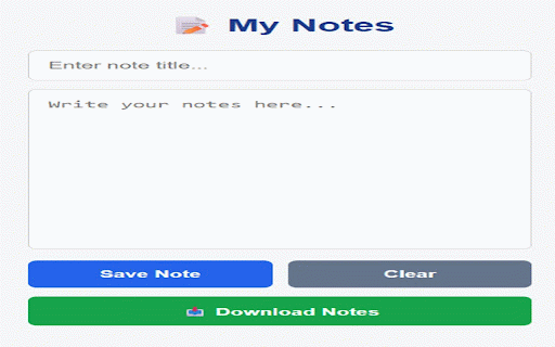 Simple Notes :: A simple Chrome extension for creating, saving and downloading notes.