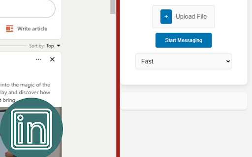 LinkedIn Messaging bot-2 :: Send Message by Extract LinkedIn profiles and messages from uploaded CSV file.