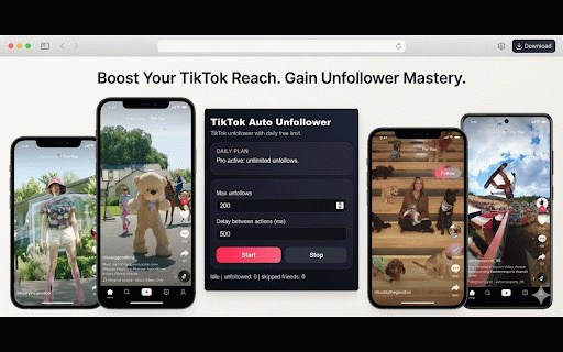 TikTok Unfollow Agent :: Bulk unfollow accounts on your TikTok following list. Pick a count or unfollow all — the agent clicks through for you.