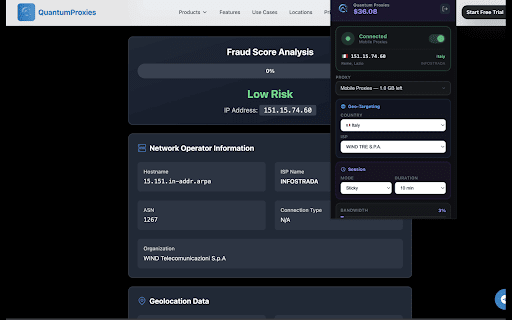 Quantum Proxies Manager :: Manage and switch Quantum Proxies directly from Chrome with automatic rotation, bandwidth monitoring, and geo-targeting