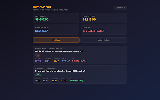 DemoMarket :: Paper Trading Simulator for Polymarket
