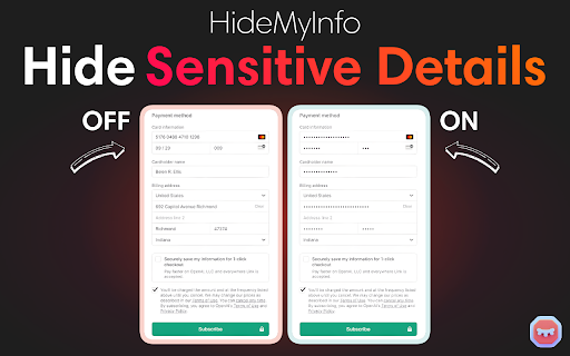 HideMyInfo - Hide Sensitive Details :: Hide Credit Card Details, Addresses & Emails Just Like a Password.