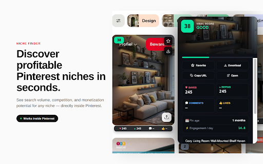 PinWise - Pinterest Pin Stats, Keyword & Niche Finder :: Discover profitable Pinterest niches, see hidden pin stats, find trending keywords, and track competitors on Pinterest.