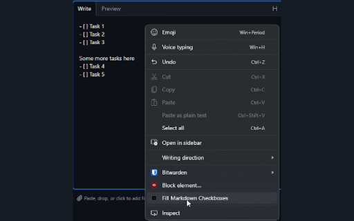 Markdown Checkbox Filler :: Replace markdown checkboxes with filled checkboxes in an input box.