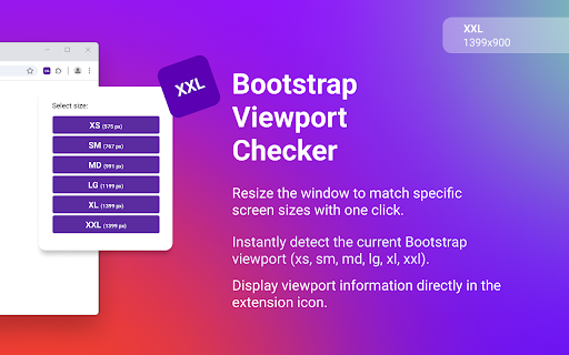 Bootstrap Viewport Checker :: This extension allows you to check the Bootstrap viewport and resize the window accordingly.