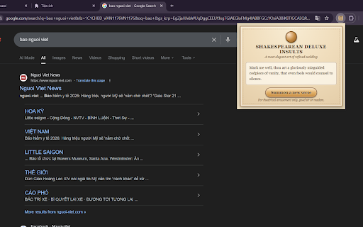 Shakespearean Deluxe Insults :: Generate classy, theatrical Shakespeare-style insults with an antique flair.