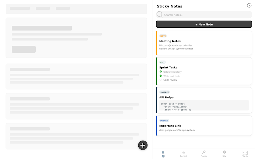 Sticky Notes Anywhere :: The ultimate tool for taking quick notes anywhere on the web, with a unified notepad sidebar.