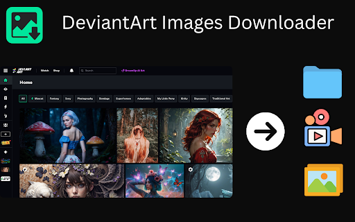 DeviantArt Images Downloader :: Bulk download DeviantArt images & videos instantly. 100% local processing, no tracking, no data sent.