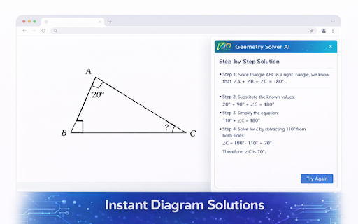 Geometry Solver – AI Geometry Tutor & Proof Helper :: Instantly solve geometry problems with AI. Upload diagrams or text and get step-by-step solutions with annotated proofs.