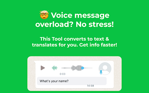 WhatsApp Voice to Text and Translate - ExtBoost :: WhatsApp Voice & audio to text transcription & translation. Fast, accurate transcription & translation.