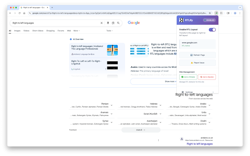 RTLify :: Transform any website into RTL layout - optimized for ChatGPT, Claude & Gemini. Perfect for Arabic, Hebrew, Persian & Urdu users.