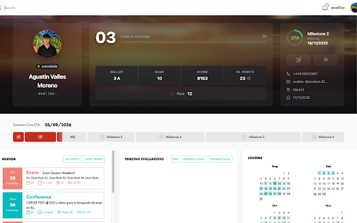 42 Intra Header :: A modern, responsive redesign of the 42 Intranet header by avalles-