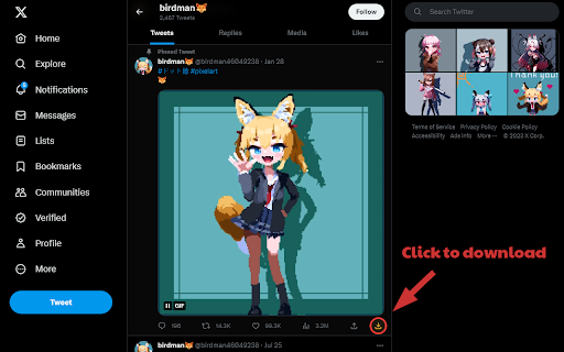 XtoGIF :: XtoGIF by Jaie55: download videos, images and GIFs from X (Twitter) in one click.