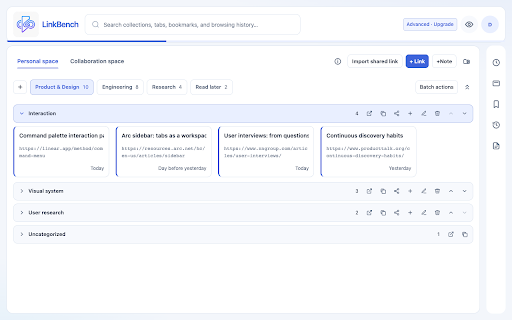 LinkBench :: Find links, revisit your browsing, and keep personal notes in your Chrome new tab.