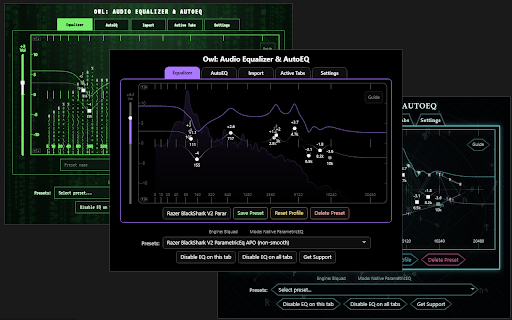 Owl: Audio Equalizer & AutoEQ :: Per-tab audio equalizer with presets and AutoEQ profile search.