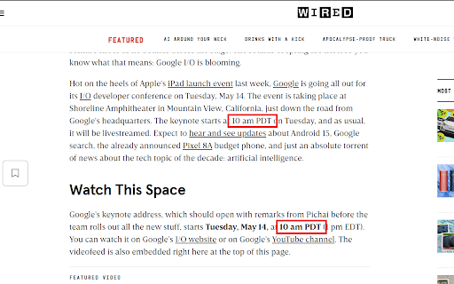 Timezoner :: A chrome extension that automatically converts times on websites to your local timeozone.
