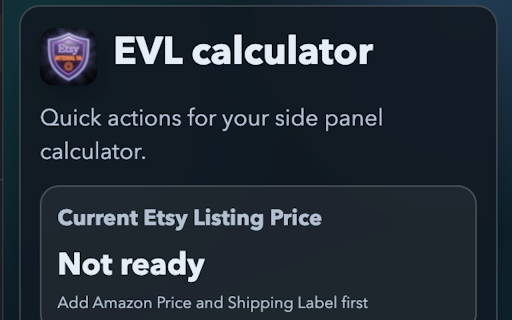 EVL calculator :: Compute Etsy listing prices that preserve EVL recovery target totals after discount, fees, and VAT.