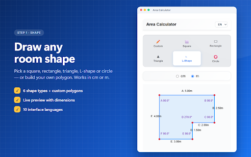 Area Calculator :: Calculating the area of various shapes