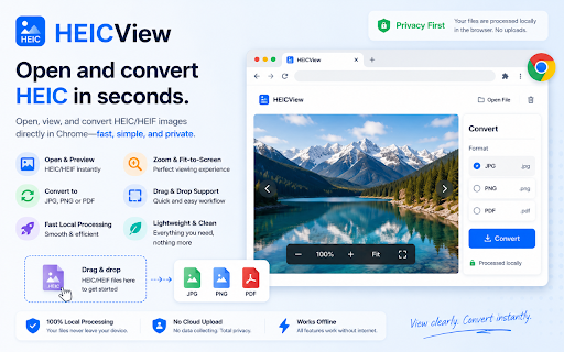 HeicView - HEIC Viewer, Image Saver & Instagram Downloader :: View HEIC/HEIF images, convert them to JPG/PNG/WebP/PDF, save web images, and download Instagram images or videos in Chrome.