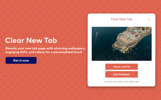 Clear New Tab :: Replace your new tab page with customizable wallpapers including images, GIFs, and videos