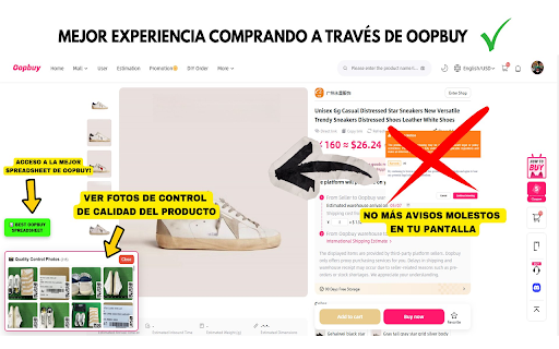 OOPBUY WARNING REMOVER AND EXTRA PHOTOS OF ARTICLES 2026 :: Removes Purchase Notice popup and shows QC photos on OOPBuy. Elimina avisos y muestra fotos QC de los artículos.