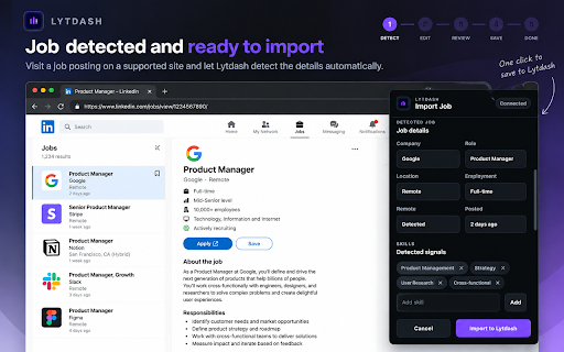 Save to Lytdash :: Review and save job postings from supported sites to Lytdash.