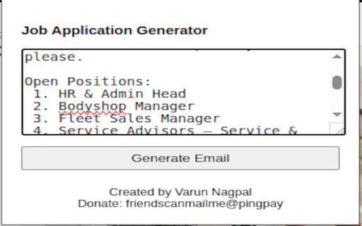 LinkedIn Job Apply Assist :: Extracts LinkedIn job posts and generates a quick job application email using AI.
