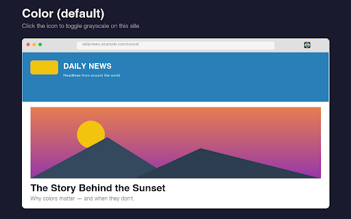 Grayscale :: Toggle a grayscale color scheme — globally or per site, with a single click